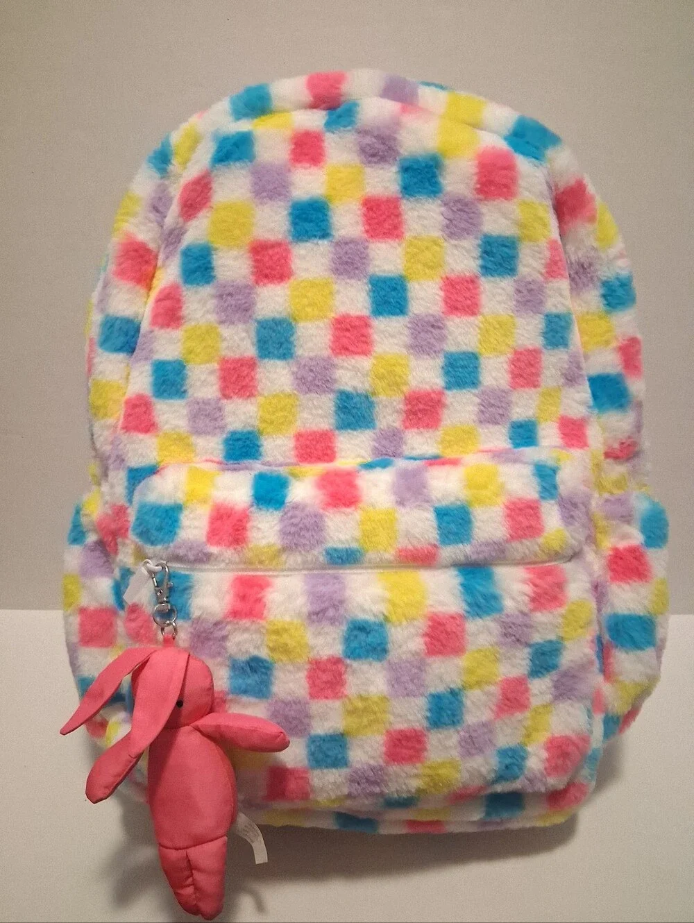 Claires Fluffy School Backpack With Backpack Clip NWT